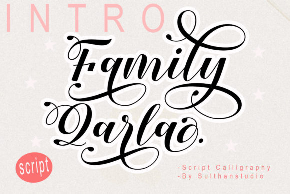 Family Qarla Script: Elegant Calligraphy for Creative Projects