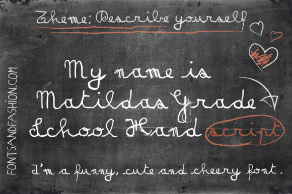 Matilda's Grade School Hand Script: A Chalky Cursive Font for Creative Projects